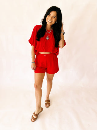 Tandi red shorts