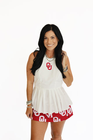 Nicole OU peplum halter top