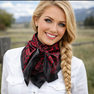 Black & red paisley wild rag