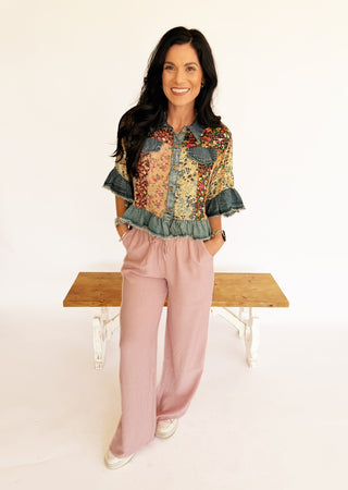 Macey young threads patchwork blouse