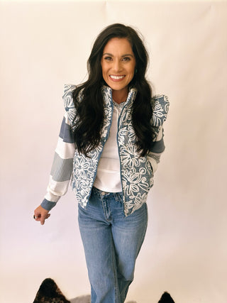 Alice denim puffer vest