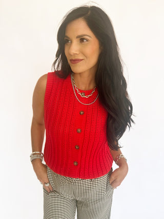 Rita red sweater vest