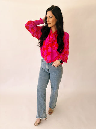 Penelope floral tie front blouse