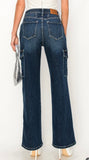 Lori high rise wide leg cargo denim