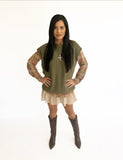 Brandi olive oversized sleeveless sweater
