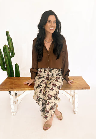 Covered wagon tapestry pants