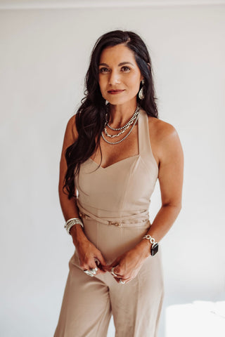 Brittany taupe jumpsuit