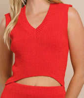 Tara red sweater vest