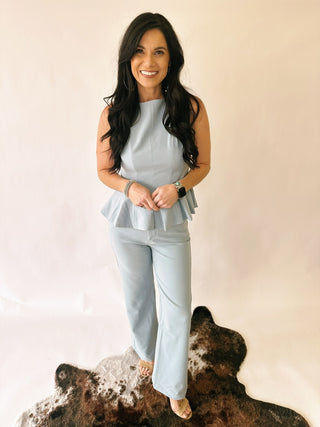 Gabby light blue straight leg pants