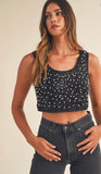 Penelope Pearl and sequin crop top