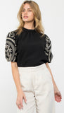 Emily embroidered puff sleeve top - THML