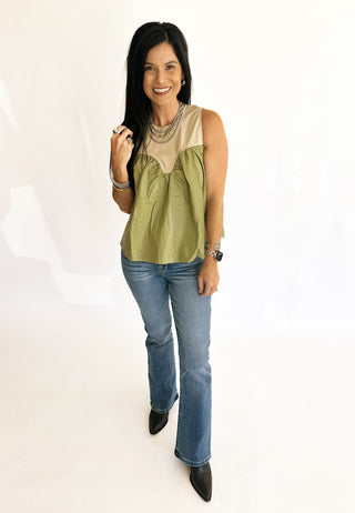 Molly faux leather top