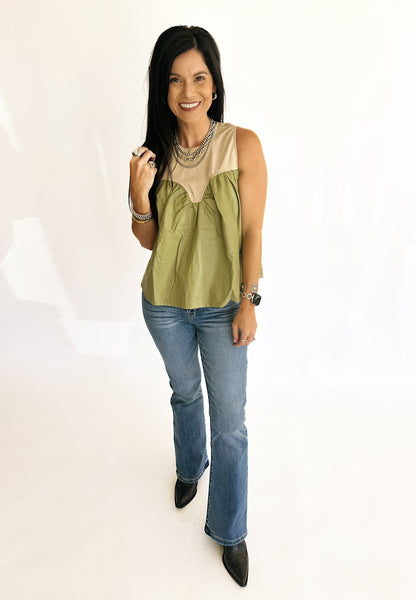 Molly faux leather top