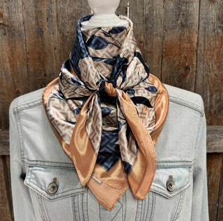 Navy & cream floral wild rag