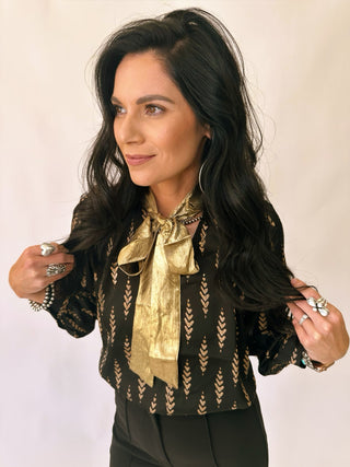 Gwendolyn gold bow blouse - THML