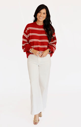 Kara Crimson stripe sweater