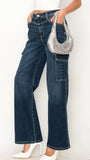 Lori high rise wide leg cargo denim