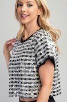 Charlie checkered sequin crop