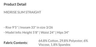 Kami black mid rise slim straight