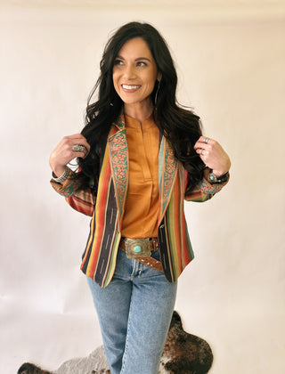 Reba serape western blazer with concho buttons