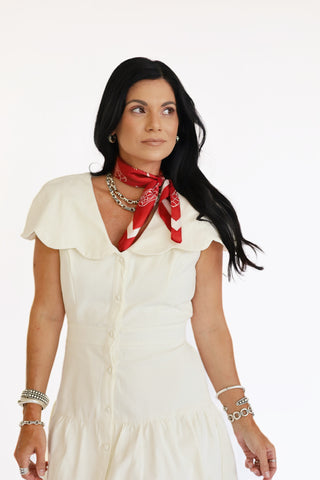 Hannah cream button down dress