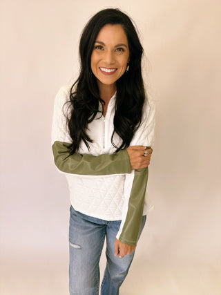 Michelle quilted half zip pullover - THML