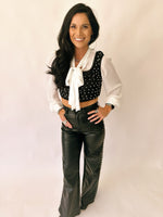 Penelope Pearl and sequin crop top