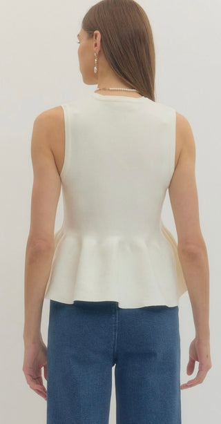 Malia cream peplum top