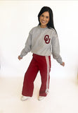 OU chenille patch sweatshirt