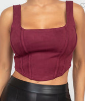 Mallory suede corset top - 2 colors