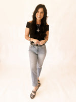 Ashley black off the shoulder ribbed top