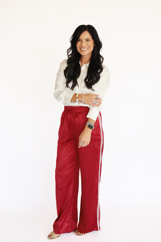 Alix white satin button up blouse