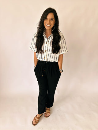 Blair black linen pants