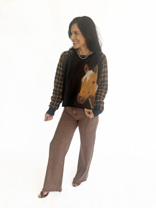 Jolee brown wide leg denim