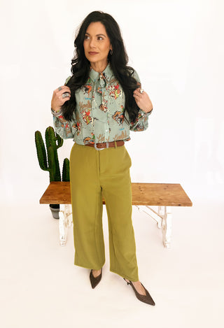 Brooke turquoise howdy blouse