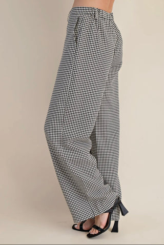 Emily black checkered pants