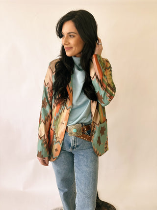 Beth Aztec western blazer with concho buttons