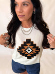 Paula subtle shimmer Aztec top