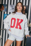 Grey Oklahoma reversible mock neck sweatshirt