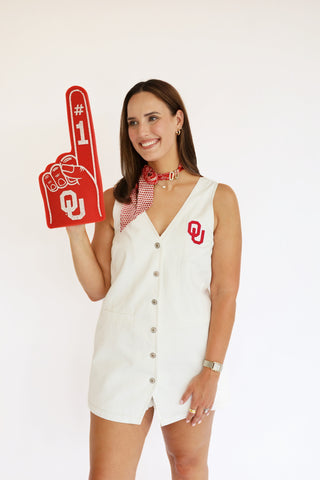 OU white denim skort dress