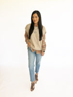 Brandi taupe oversized sleeveless sweater