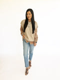 Brandi taupe oversized sleeveless sweater