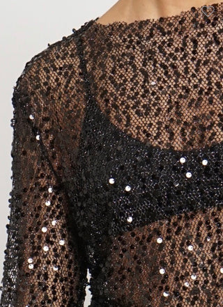 Shilo black sequin top