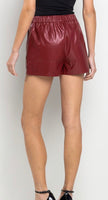 Aspen burgundy leather shorts