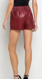 Aspen burgundy leather shorts