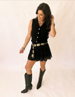 Jacie tiered black skort