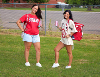 Sooner metallic varsity boyfriend tee