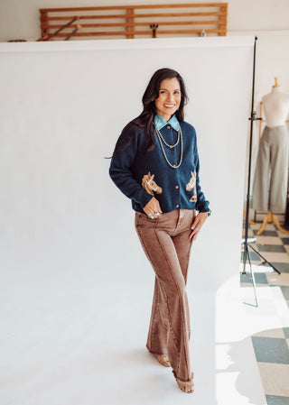 Jolee brown wide leg denim