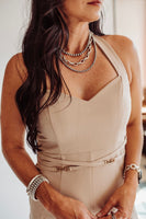 Brittany taupe jumpsuit