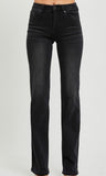 Kami black mid rise slim straight